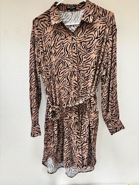 Velvet Heart Tan and Black Zebra Print Button Shirt
